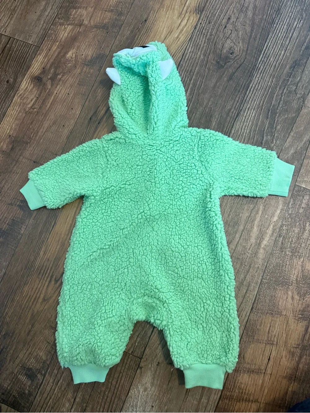 Disney Mint Green Plush Hooded One-Piece Sweatshirt Footie
